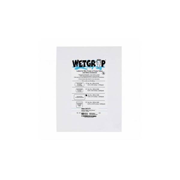 Diversified Biotech WetGrip Labels, Laser, General Purpose, 1500/pk, 1500PK 247177 - main
